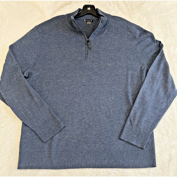 Smartwool Sweater Mens XL Grey Wool Blend 1/4 Zip Outdoors Lightweight - Picture 1 of 10